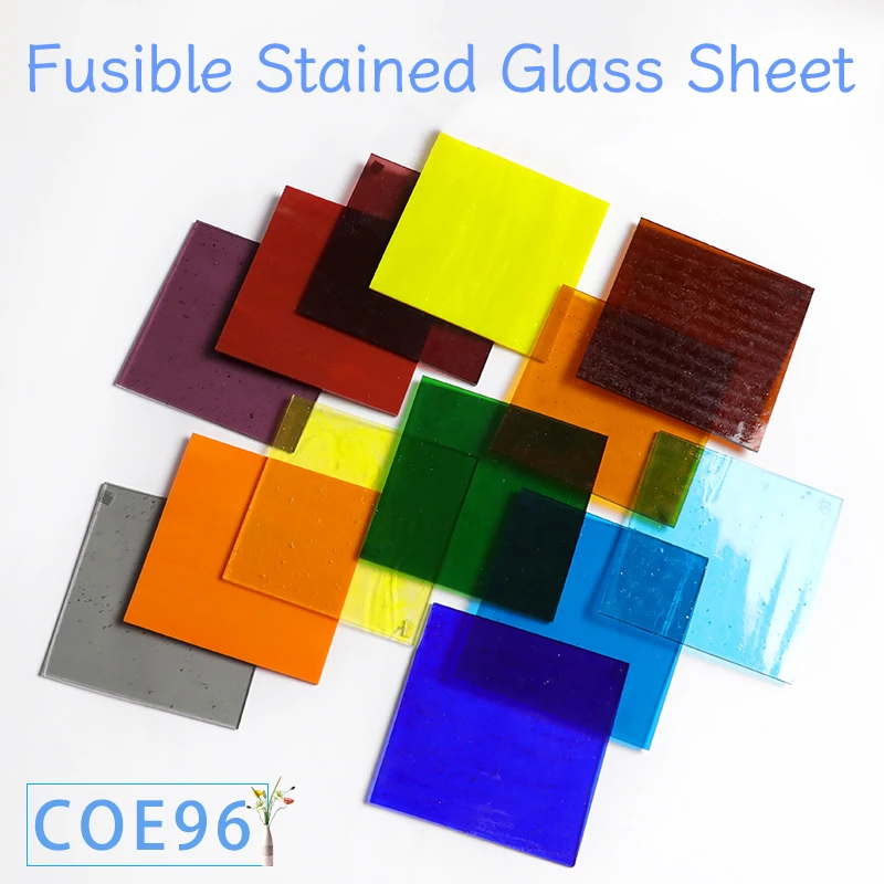 COE96 Fusible Stained Glass Sheet, Fusing Glass Lampwork Hobby Craft Suppliers And Mosaic Arte DIY Manualidades Microwave Kiln