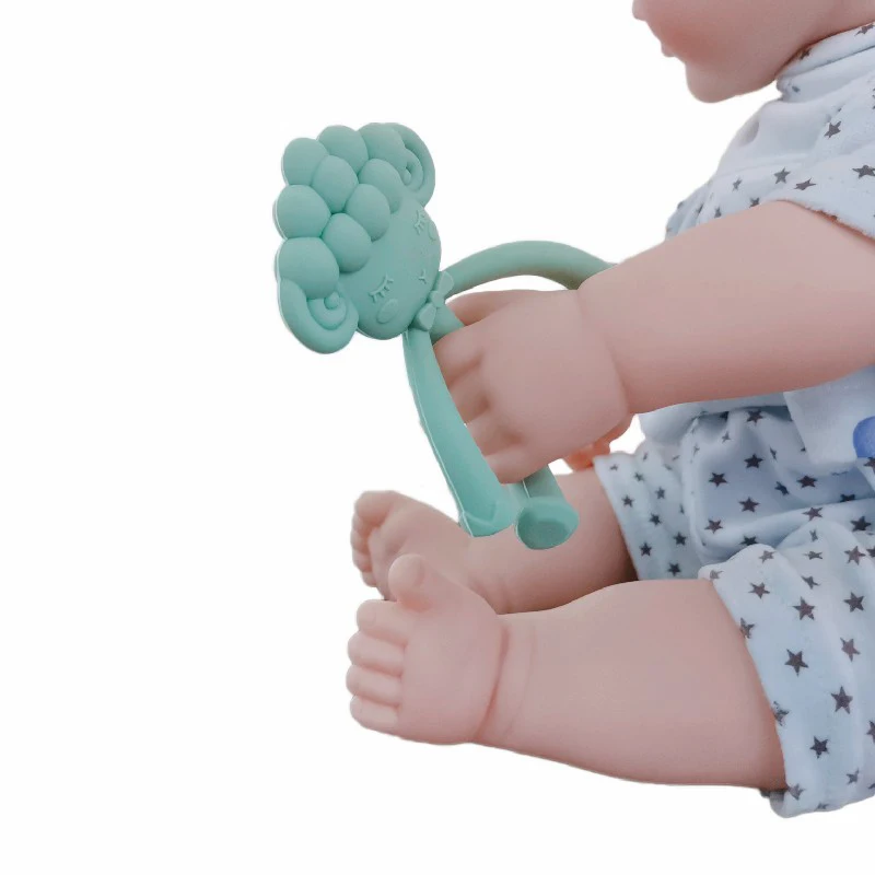 New Product BPA Free Sensory Teething Chewing Girl Sheep Shapes Food Grade Silicone Baby Teether Toys