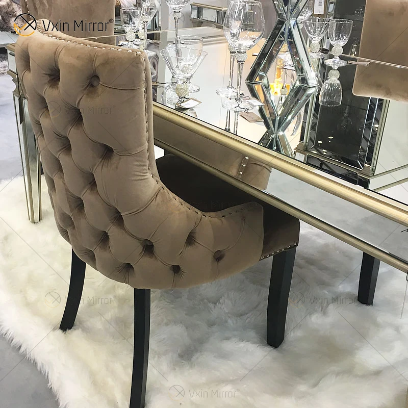 Modern luxury 6-8-10-12 people wooden high table dining table set round luxury gold rectangular dining table and chairs set