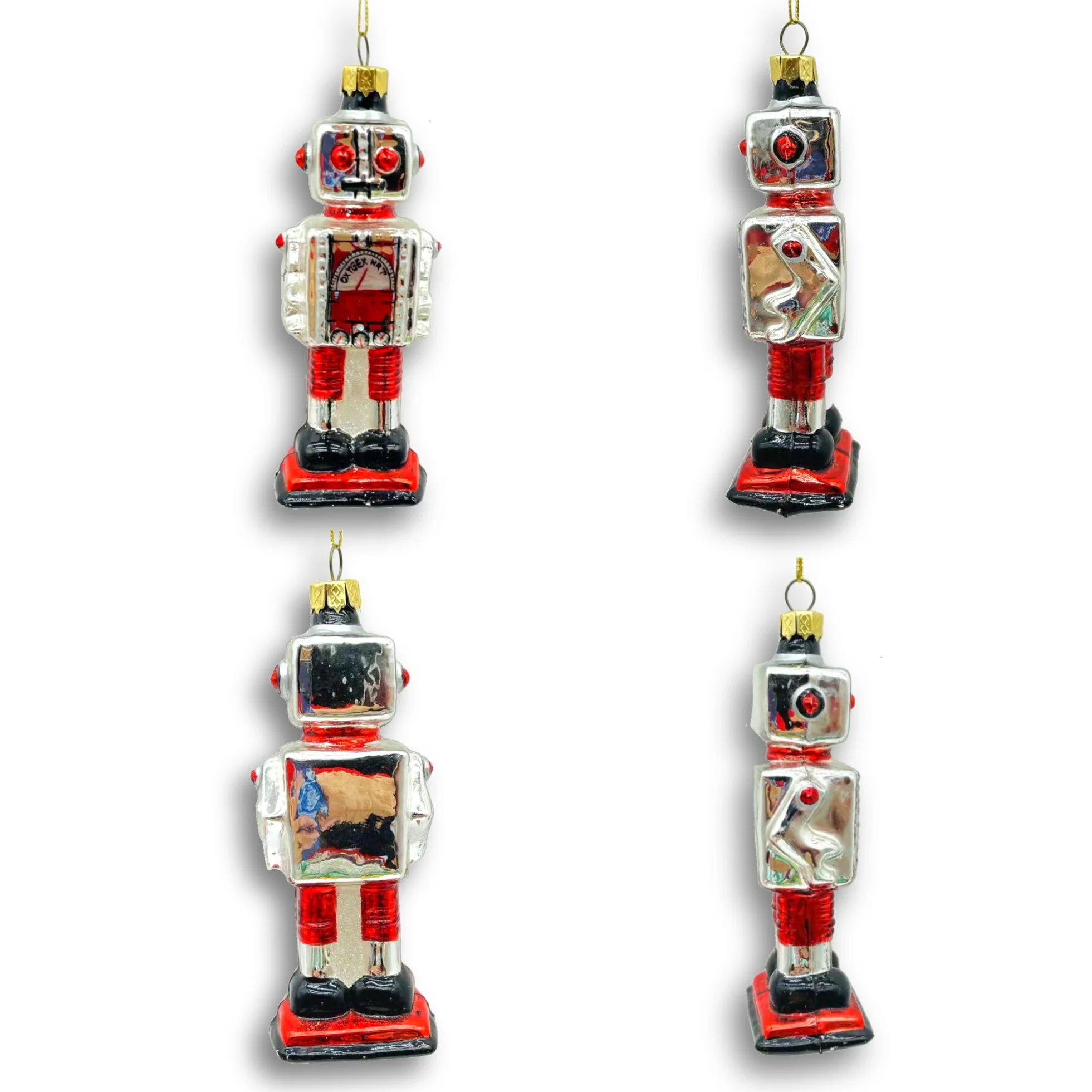 Exquisite and luxurious handmade party glass ornaments Christmas tree decorations futuristic robot glass ornaments