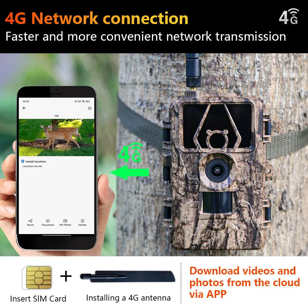 PR801LTE 60MP  4G Trail Camera 8K digital hunting camera  940nm no glow IR light