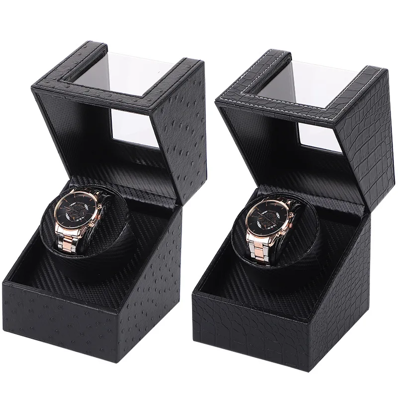 PU Leather Watch Box DC And AA Battery Power Supply Rotating Display Box Watch Winder For Automatic Watch