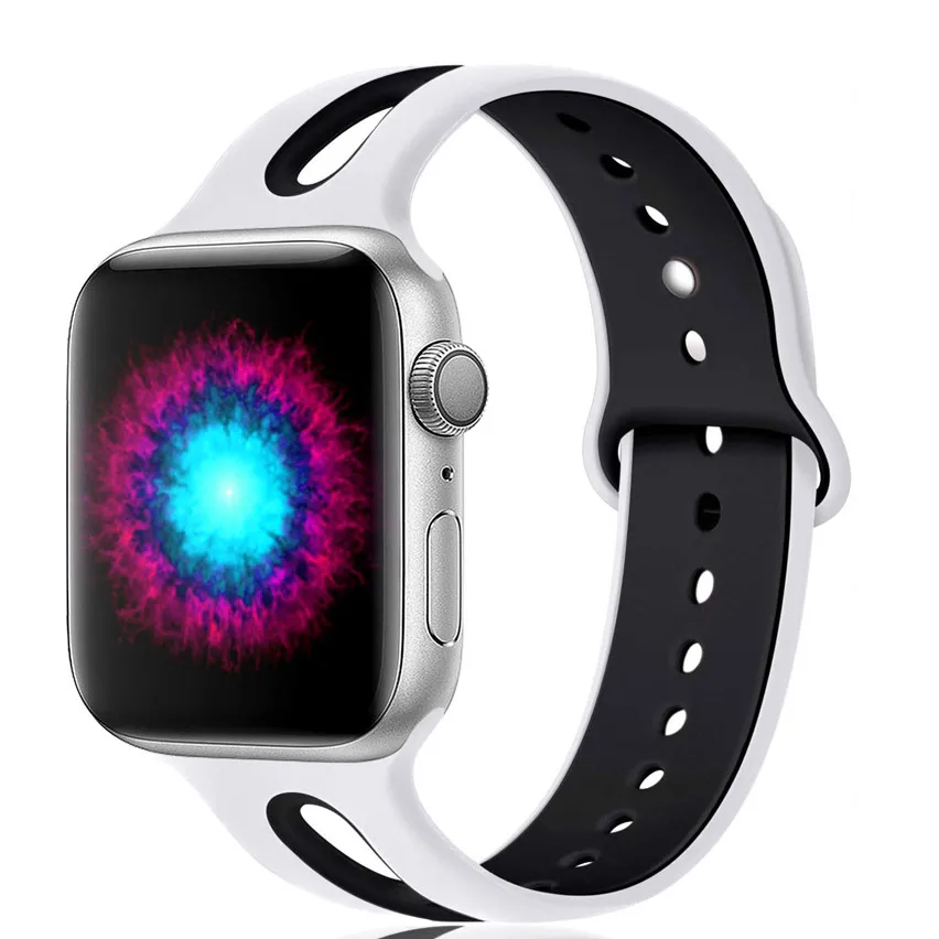 Custom Designed Bracelet Women Silicone Loop Sports Band+Case For Apple iWatch Series 4 5 6 7 Watch Band Strap