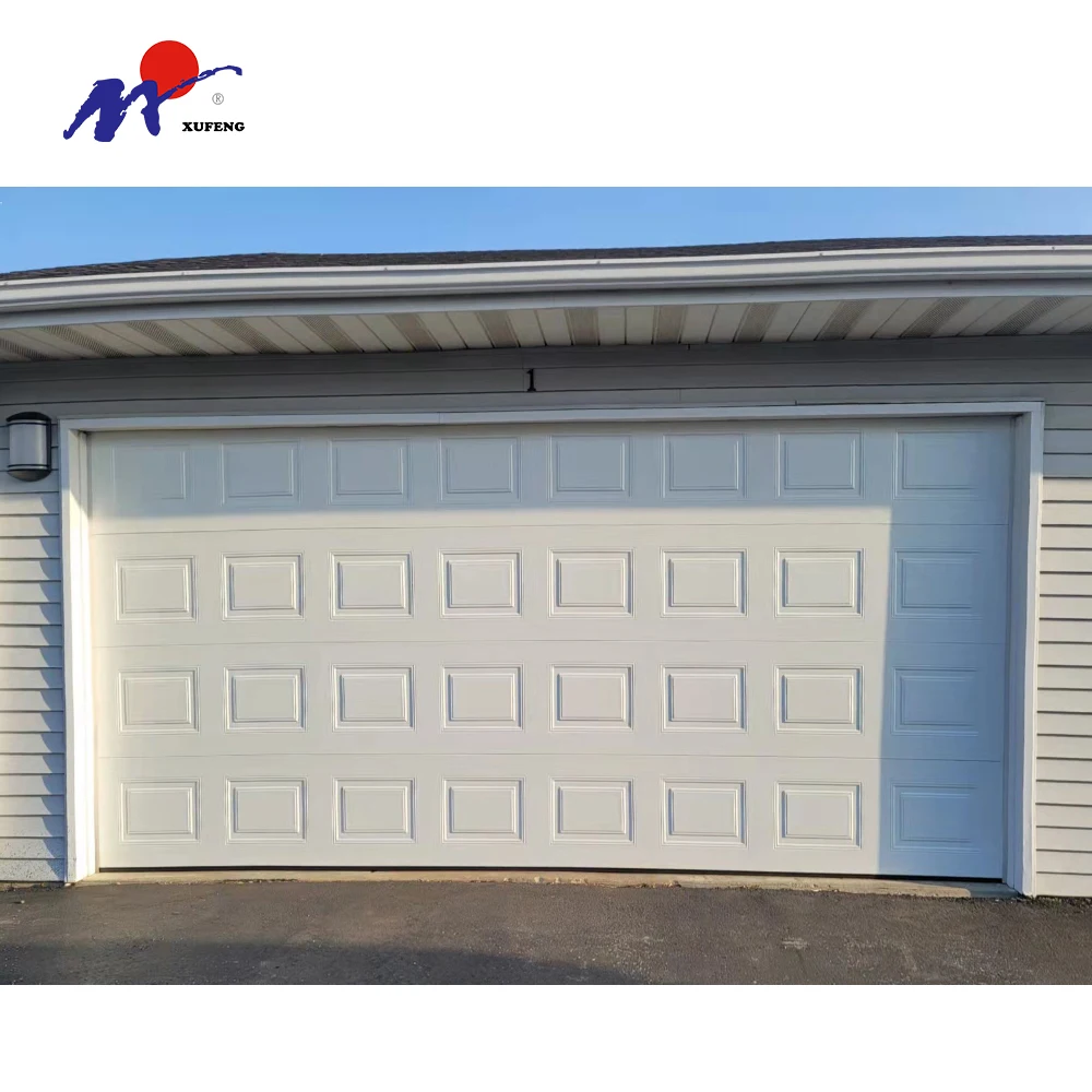 Contemporary 9x8 Single Solid Wood Side Sliding Over Head Stainless Steel Automated Garage Door
