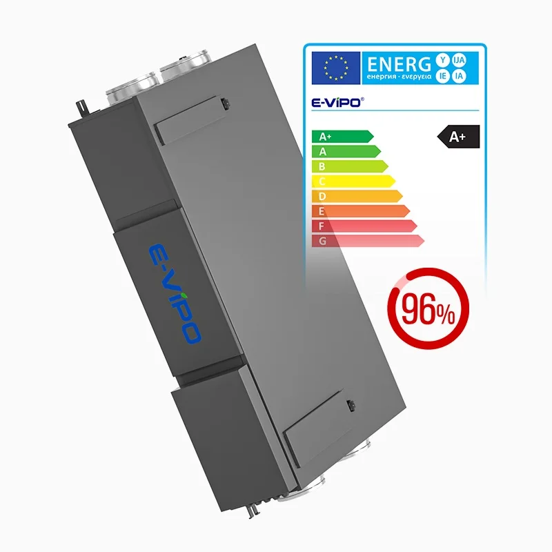 Fresh Air Ventilation System MVHR Mechanical Ventilation HVAC HRV Heat Recovery System with Bypass Freecooling Function