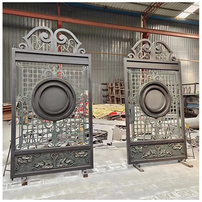 Suihe Outdoor Large Luxury Double Door Iron Gates Wrought Iron Gate Designs