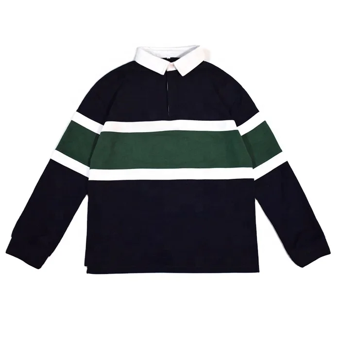 Long sleeves 100% cotton custom rugby jerseys
