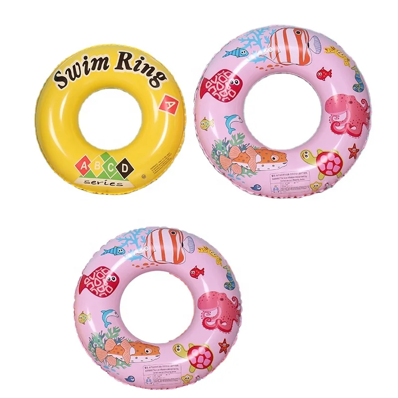 Plastic Inflatable Cotton Pattern Swimming Pool Float Beach Party Thickened PVC Swimming Circle Floating Tube Ring For Toddler