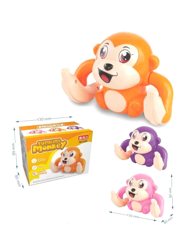 Cute Design Cool Light Music New Arrival Kid Toys Newborns Animal Toys Gift Electric Tumbling Monkey Kid Dancing Plastic Toy