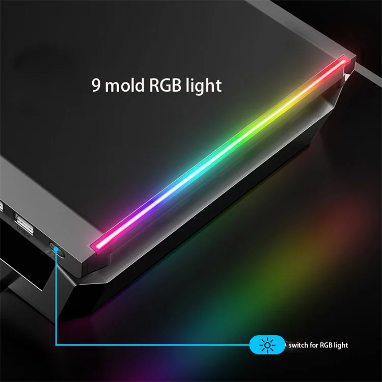Лидер продаж на amazon, подставка для монитора RGB, подставка для монитора компьютера с дополнительным выдвижным ящиком и держателем для телефона