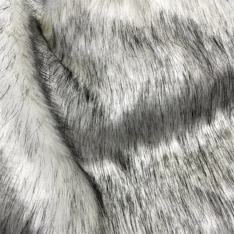Fashion faux wolf dog fur dyed acrylic polyester faux fur heated throw artificial long plush for coat shoes