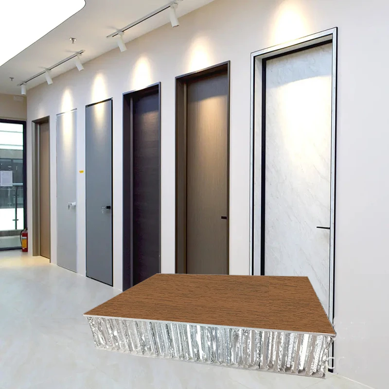 Eco-Friendly Interior door 41mm filling aluminum honeycomb building decorative door panel sheets multi color board for sale