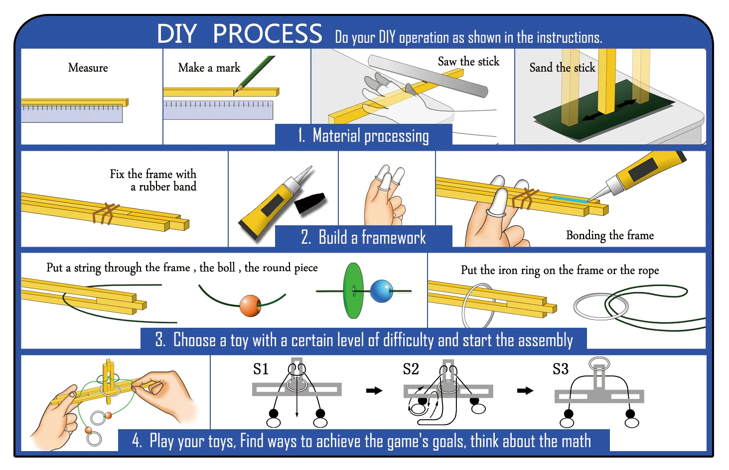11.Fun Math DIY Materials Kit Model Building Tool and Materials for Release the circle Puzzle
