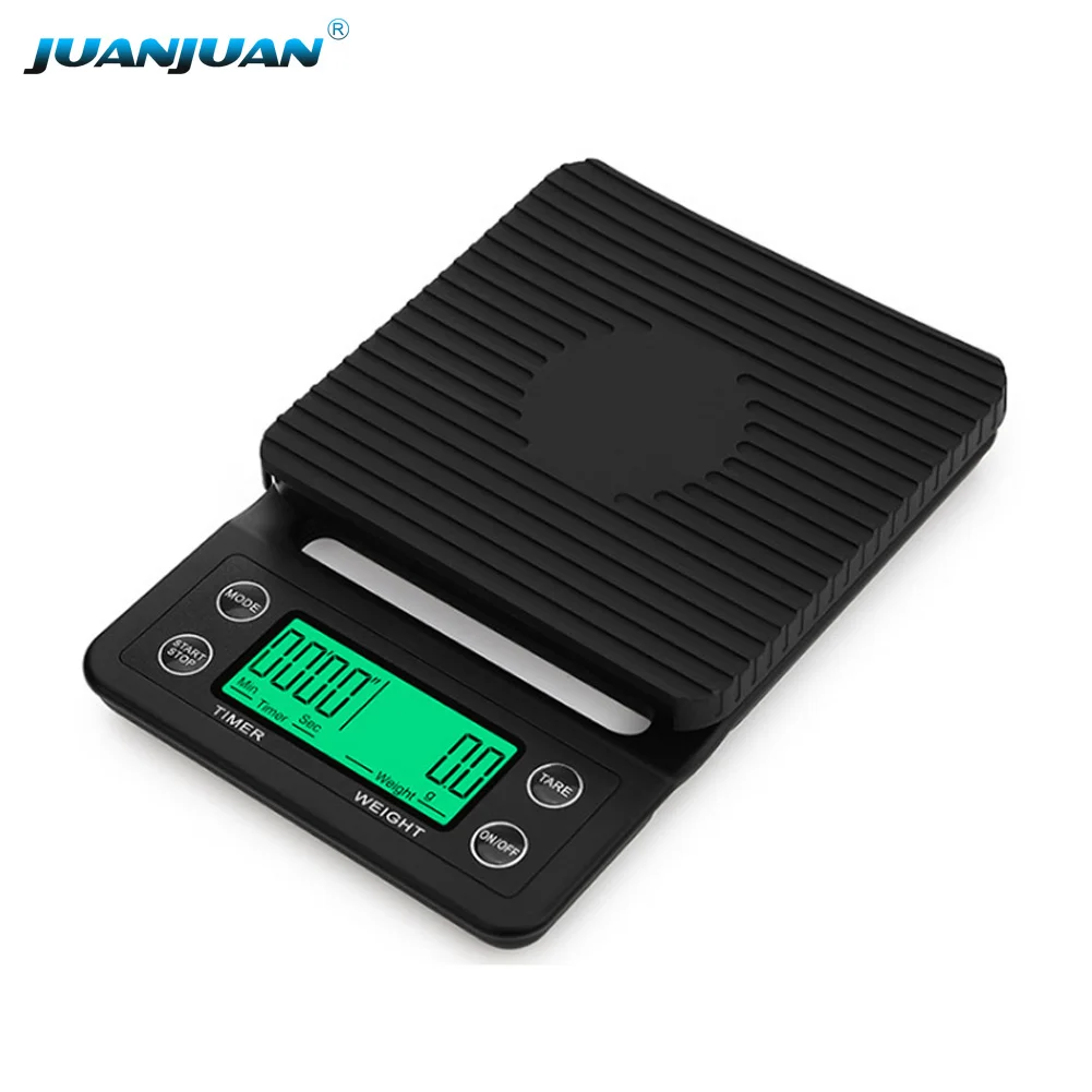 3kg/0.1g Drip Coffee Scale Timer Portable Electronic Digital Kitchen Scale High Precision LCD Electronic Scales