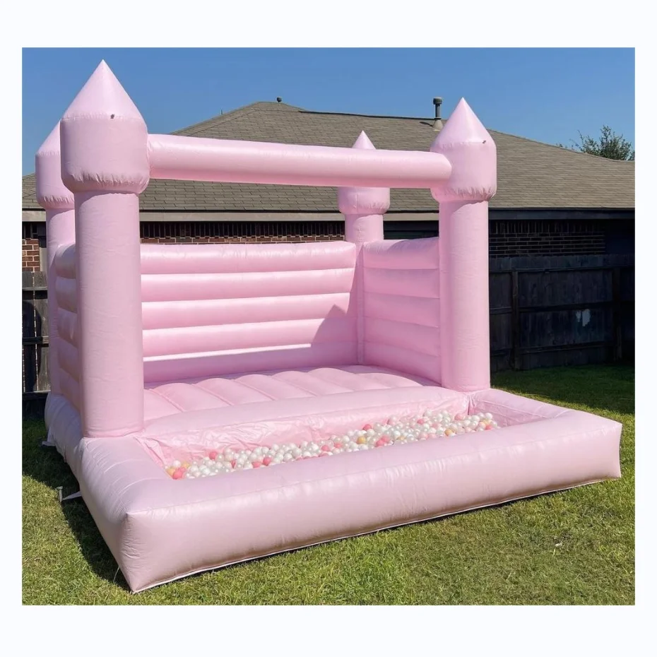 Pink bouncer slide inflatable slide for girls party children inflatable bouncer house for rental