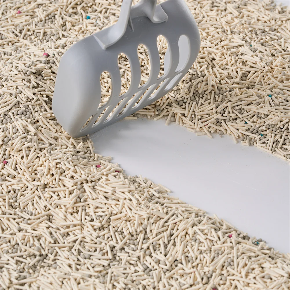 Cheap Easy To Scoop Low Tracking Mixed Tofu Bentonite Cat Litter For Multiple Cat Family