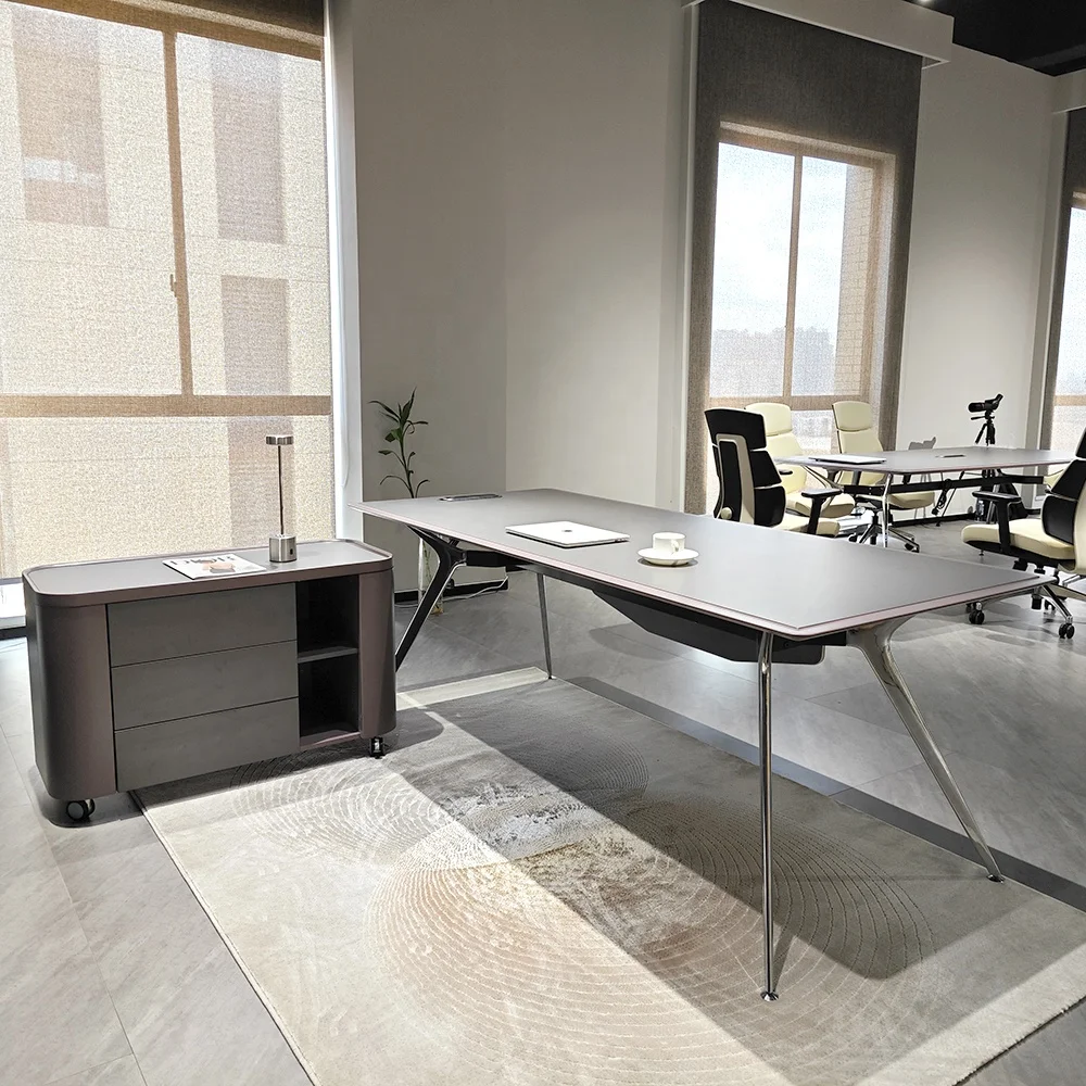 Modern Design Commercial Wood Office Desk L Shape Modern Luxury Management Office Desk Set With Drawer
