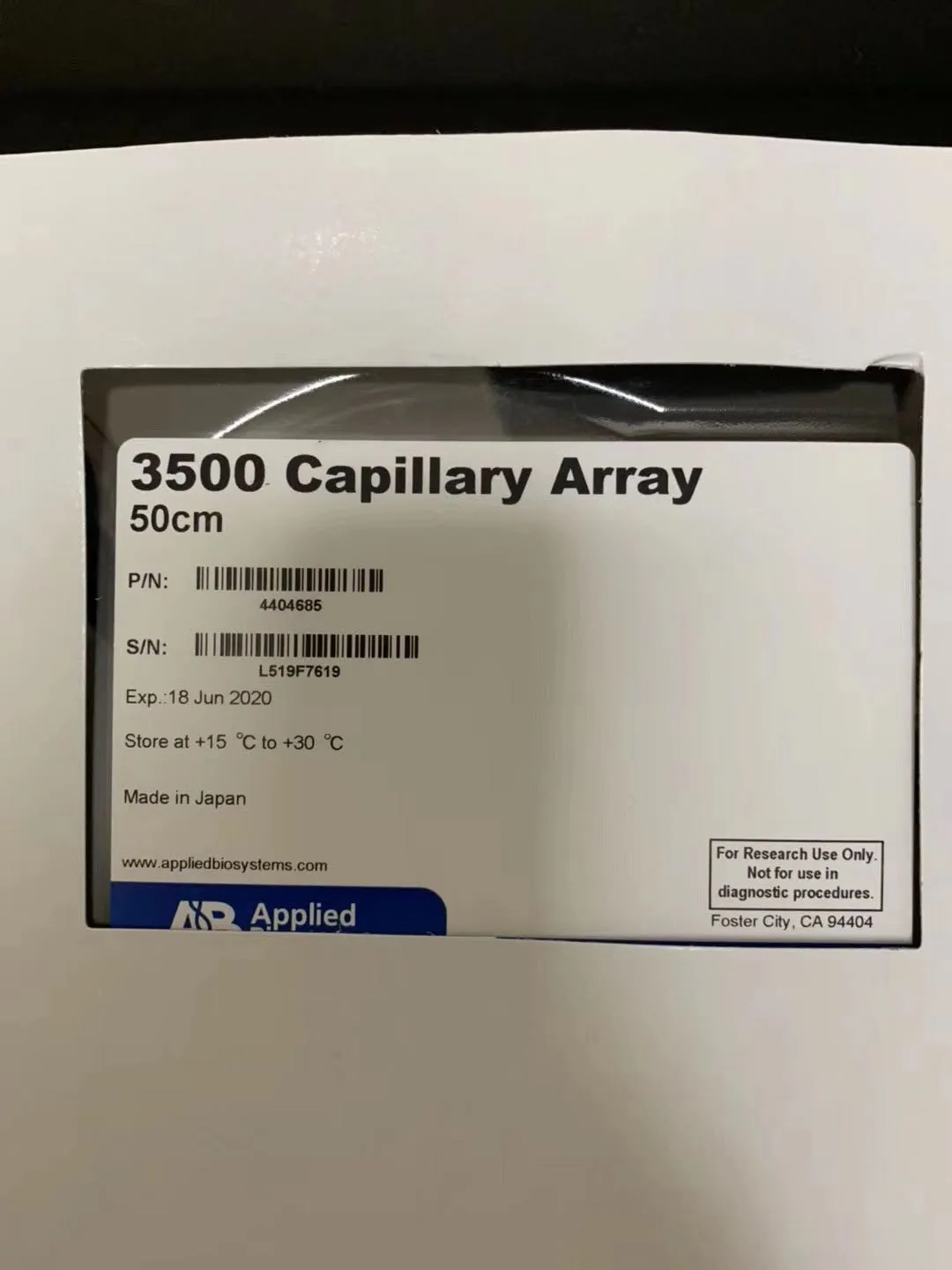 Applied Biosystems - 3500 Genetic Analyzer 8-Capillary Array  50cm 4404685