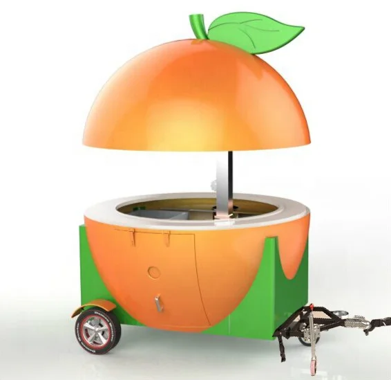 street food stand trailer outdoor juice bar kiosk with big wheels