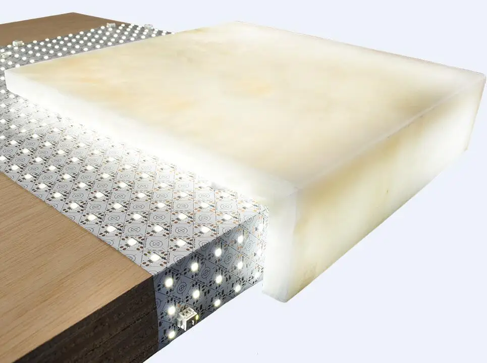 Светодиодные листы CRI95 DC24V гибкие срезанные камни с подсветкой оникс мрамор кварцевая столешница Светодиодная панель для световой коробки