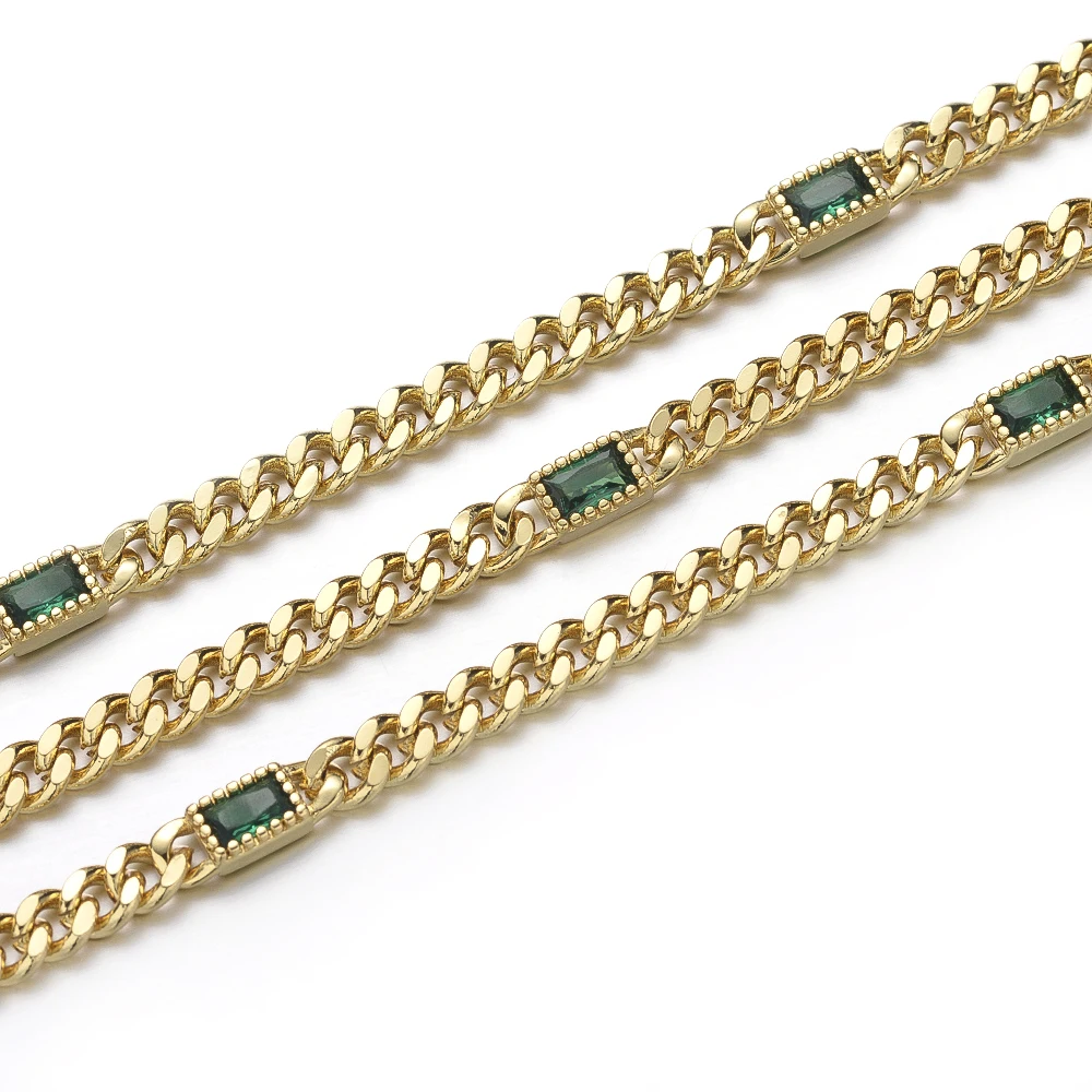 Cliobeads Wholesale DIY Jewelry Accessories Gold Plated Rhinestone Brass Chain