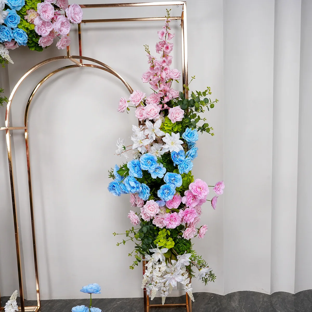 Silk Flower Arrangement Supplies Backdrop Pink Blue Artificial Hanging Flowers
