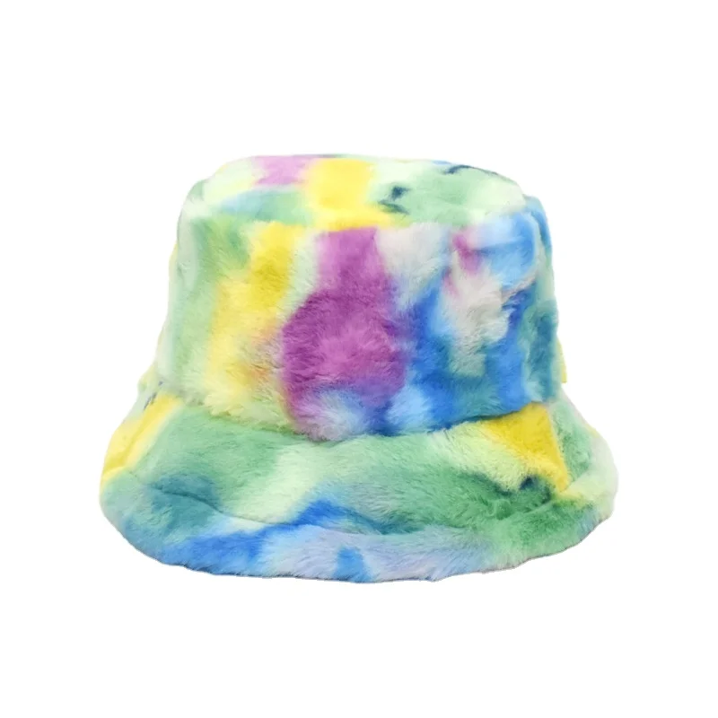 Thick Fisherman Plush Polyester Faux Fur Sherpa Teddy Fleece Lined Suede Bucket Cap Winter Hats