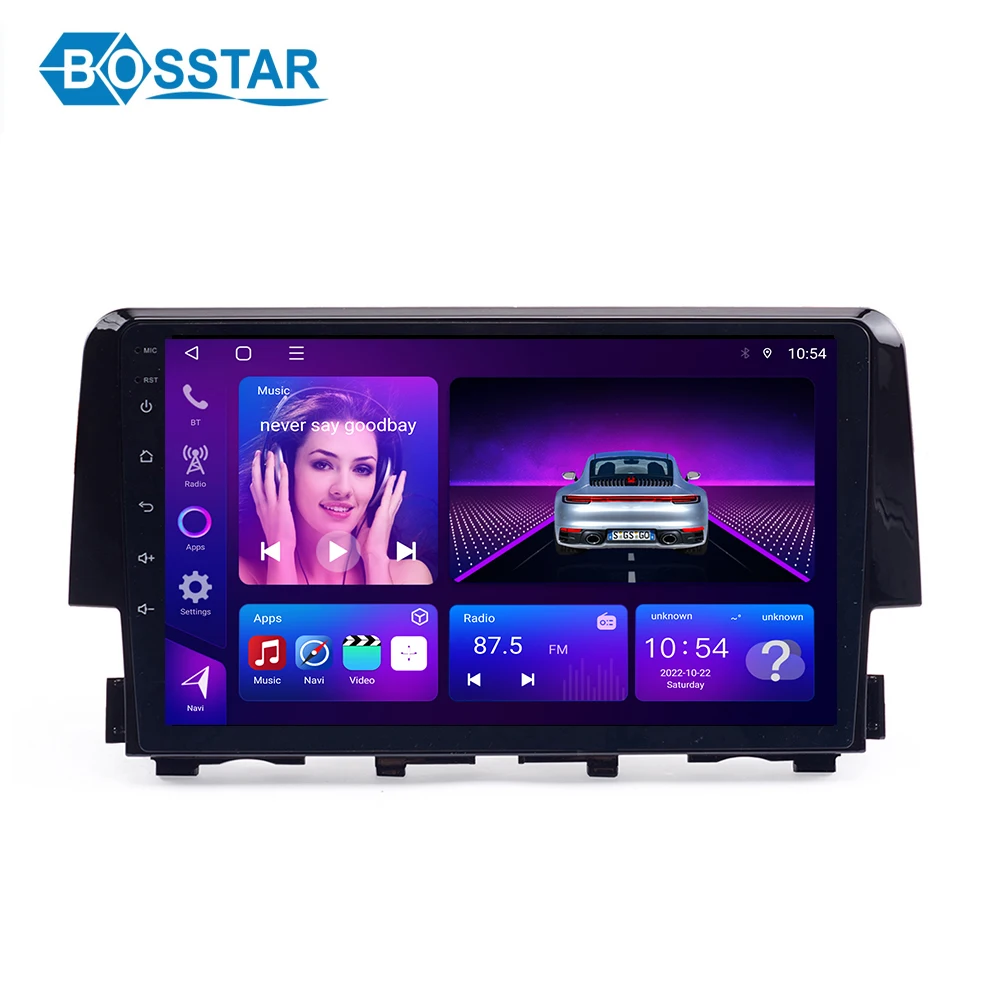 Android Car Radio IPS Screen Car GPS Navigation Stereo For Honda Civic 2015 2016 2017 2018 2019 2020 Carplay Head Unit
