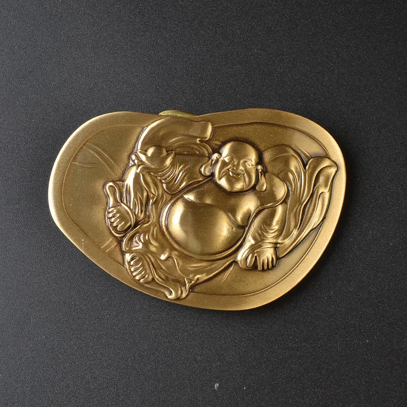 wholesale customized solid brass inner size 40mm dragon flower 3D embossed western name plate belt buckle