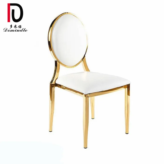 2020 hot sale event used oval back stainless steel gold wedding dining chair