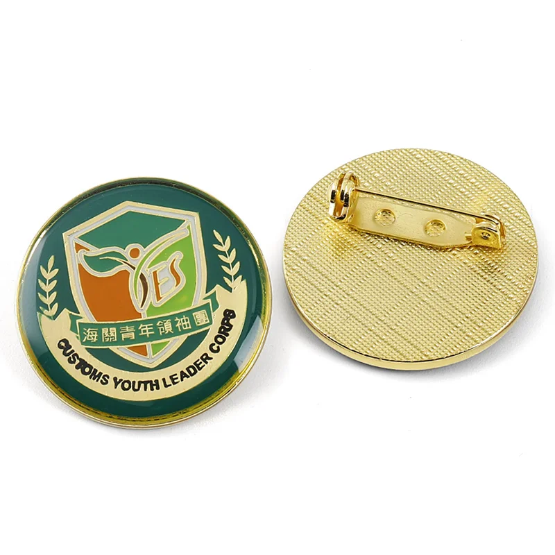 Custom Design Metal Crafts For Gift Resin Lapel Pin Badge Epoxy Company School Pin For Souvenir