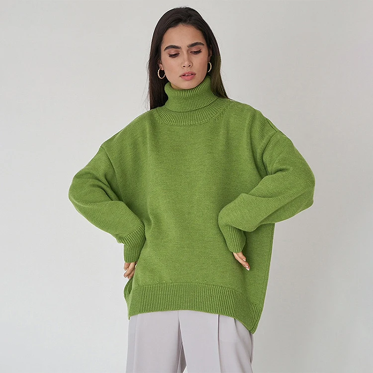 HQSLP Knitwear Women Loose Pullover Knit Sweater Sets Wholesale Soft Casual Long Sleeve Plus Size Wholesale Sweater Long Sleeve