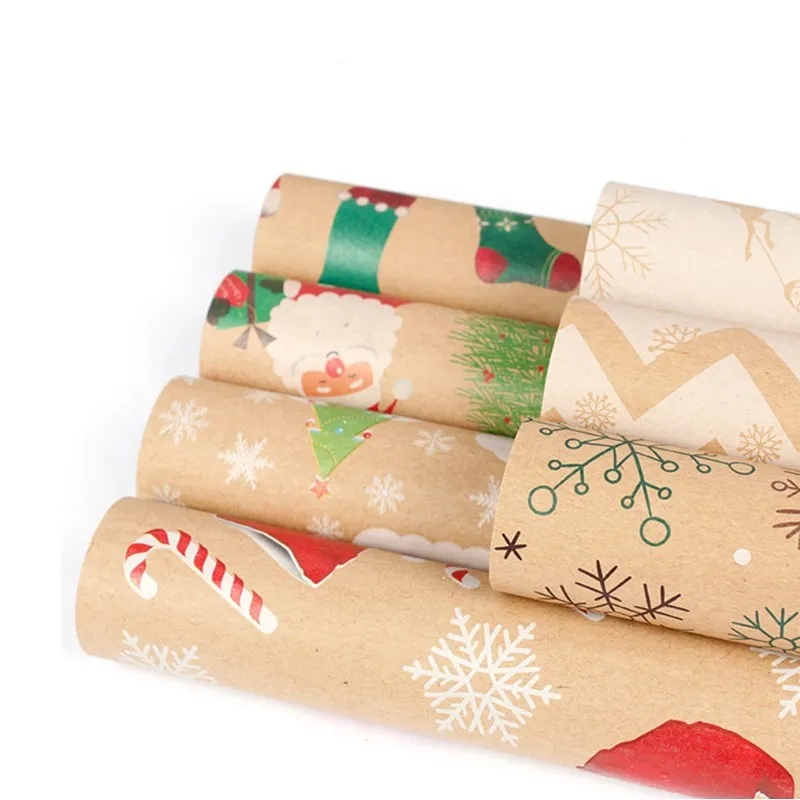 Christmas Gift Wrapping Paper Kraft Packaging Sheets
