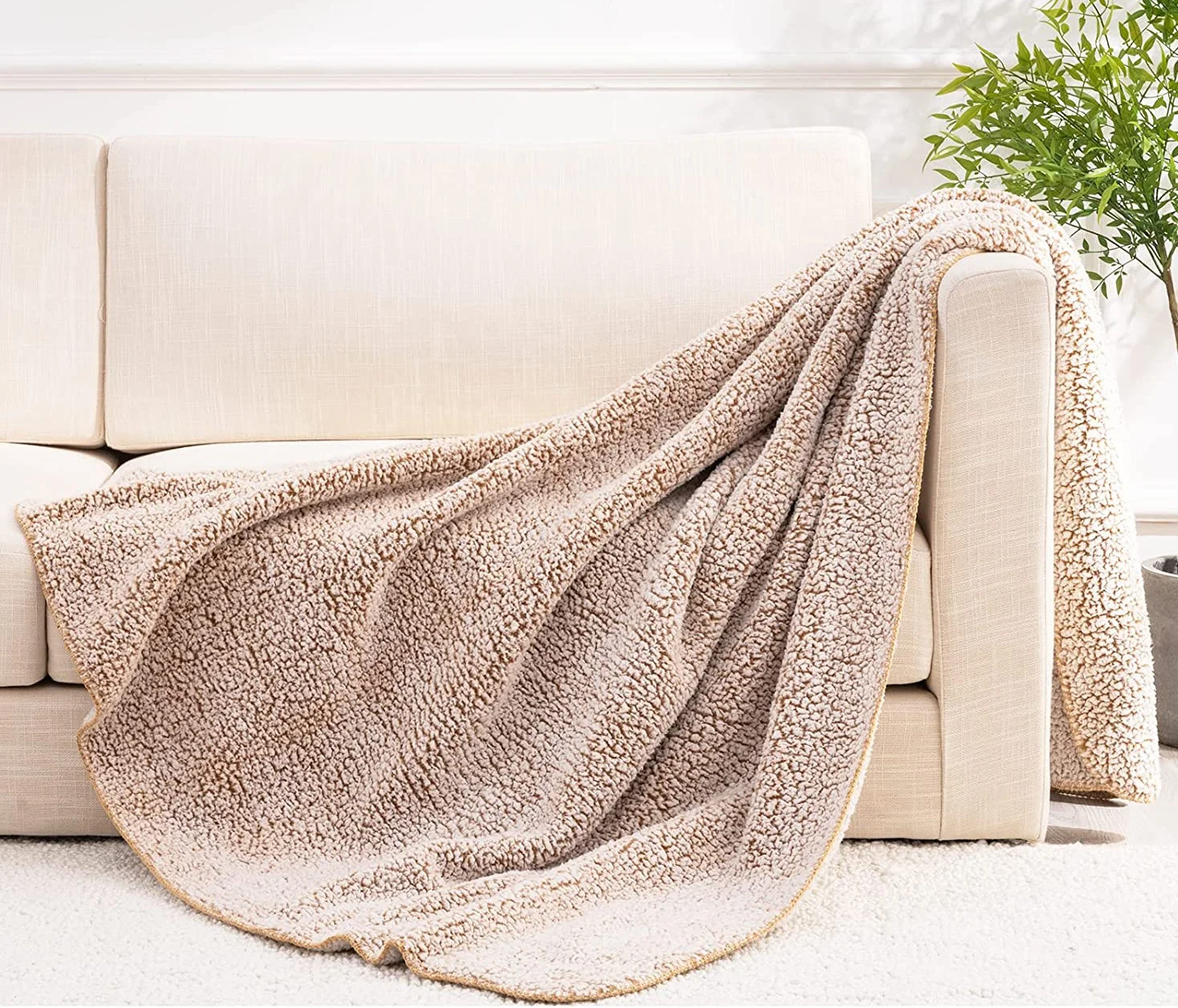 new arrival factory custom wholesale blanket 2 TONE OMBRE fleece sherpa blanket FROSTED sherpa throw fluffy cuddly blankets