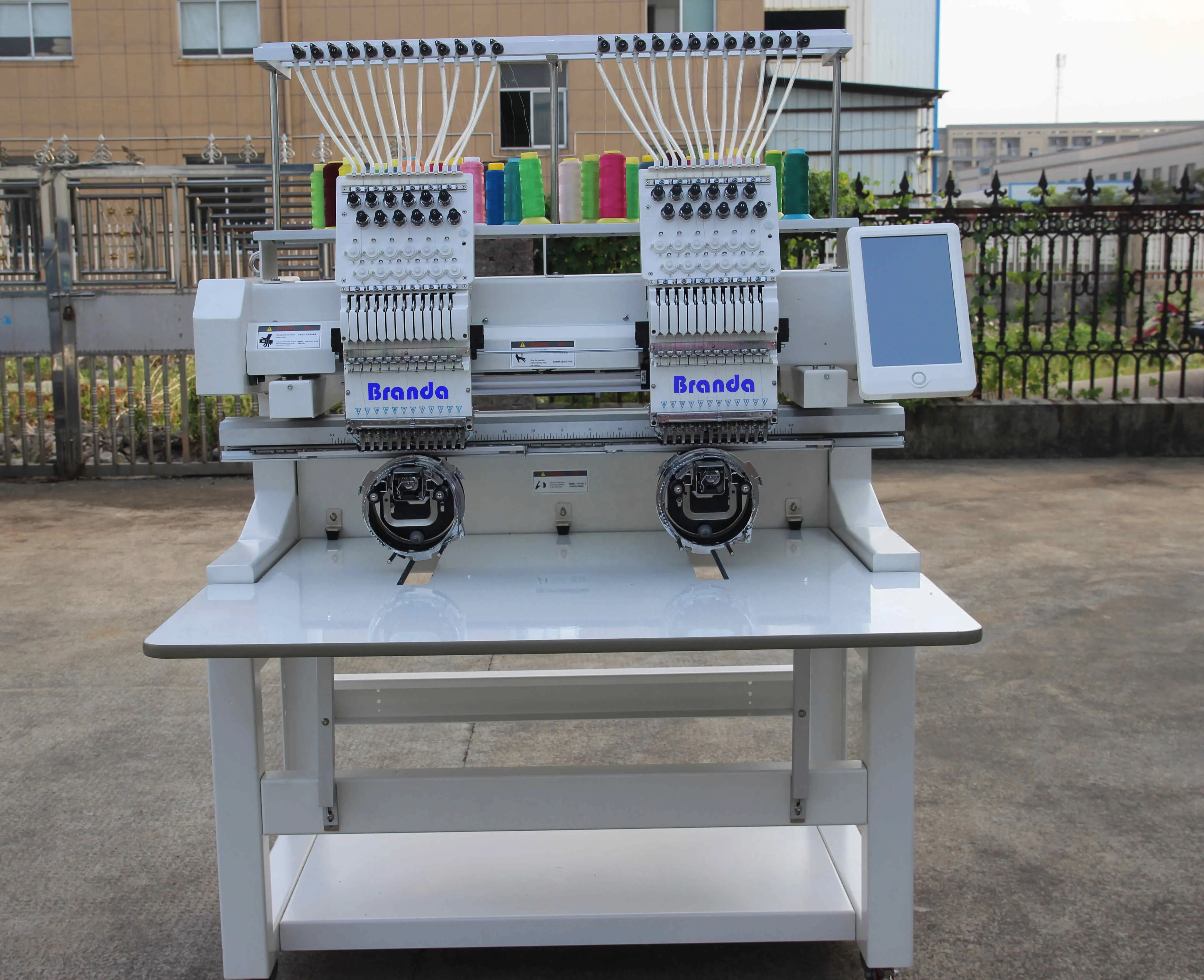 Easy to Operate Double Head Computer Embroidery Machine 12 Needles Embroidery Making Machine  for Home Use