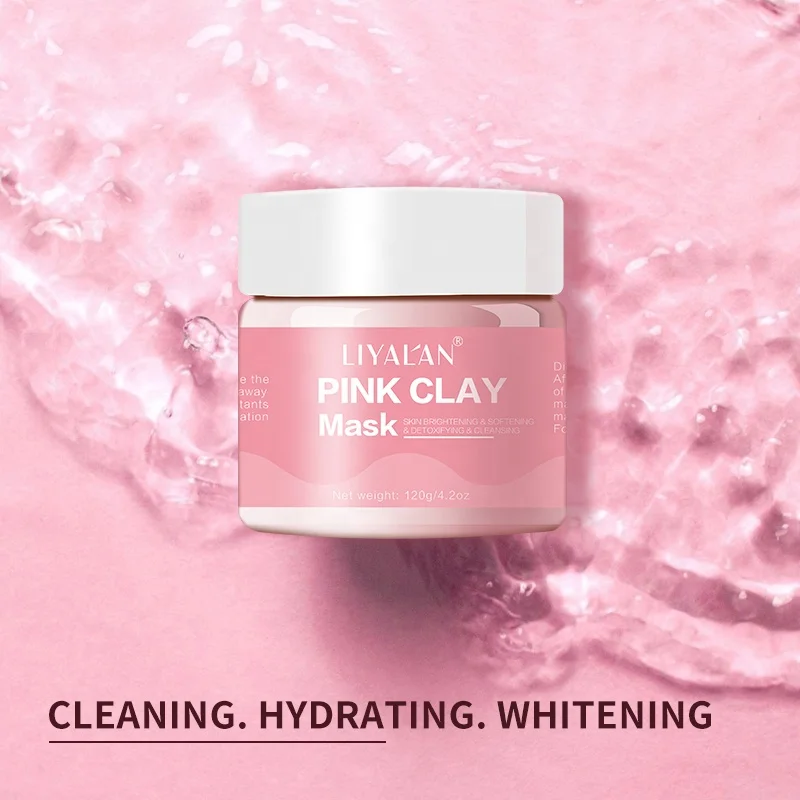 Private Label 100% Herbal Natural Detoxify Brighten Rose Mud Mask Pink Clay Mask