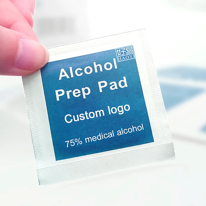 
Non-woven fabric medical custom alcohol pads alcohol prep pads 70% isopropyl alcohol 