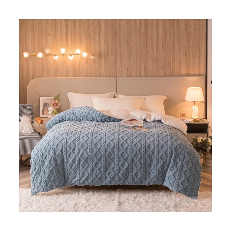 Fleece Plaid Blanket Adults Kids Thick Wool Blankets Duvet Cover Double Sided Sofa Bed Cover Soft Warm Winter Throw Bedspread