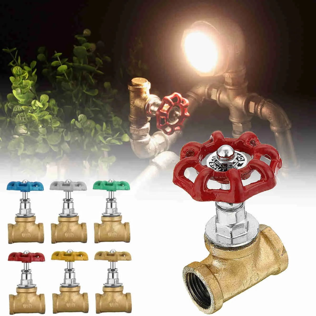 Промышленная лампа стоп-клапан выключатель света для лампы железный клапан в стиле лофт Винтажная настольная осветительные приборы водопроводных труб