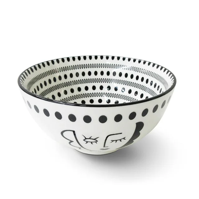 Hot sale ceramic noodle bowl with chopstick  ramen japanese bowl custom print