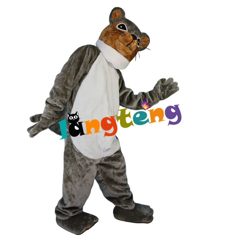 896 Cartoon Halloween Cosplay Party Christmas  Carnival Apparel Grey Squirrel Mascot Costumes