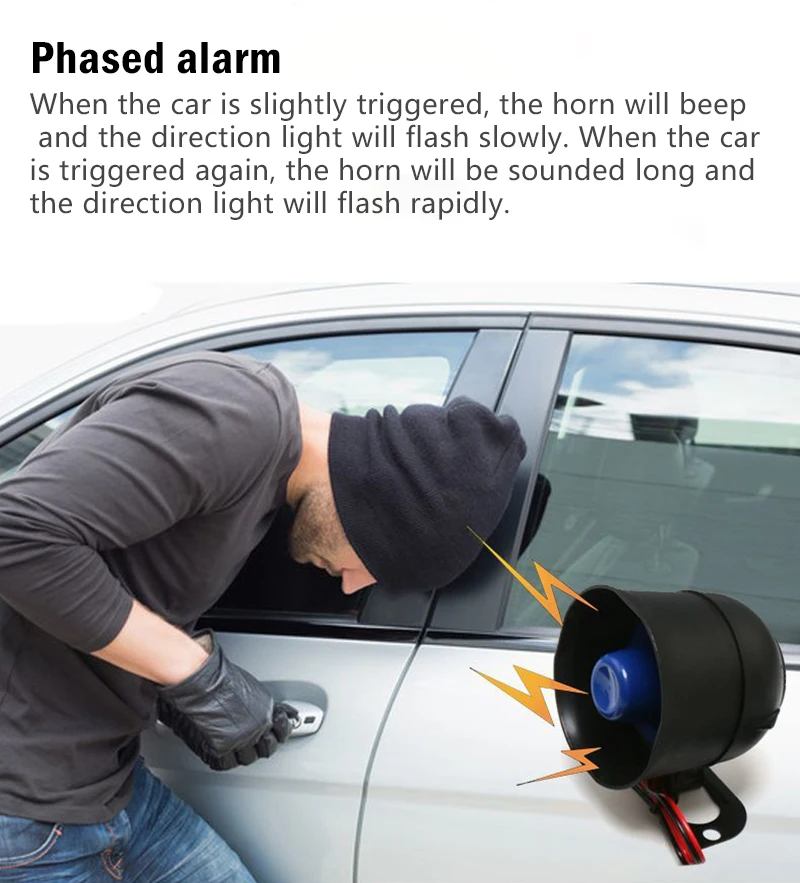 Hot Sell In South America Trf Universal Vehicle Safety Remote Control One Way Car Security Alarm System