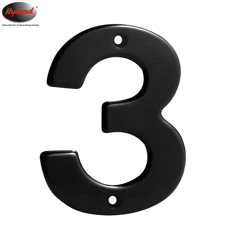 Housing number Hyland OEM NO03 Decorative stainless steel material house numbers, with screws or 3M