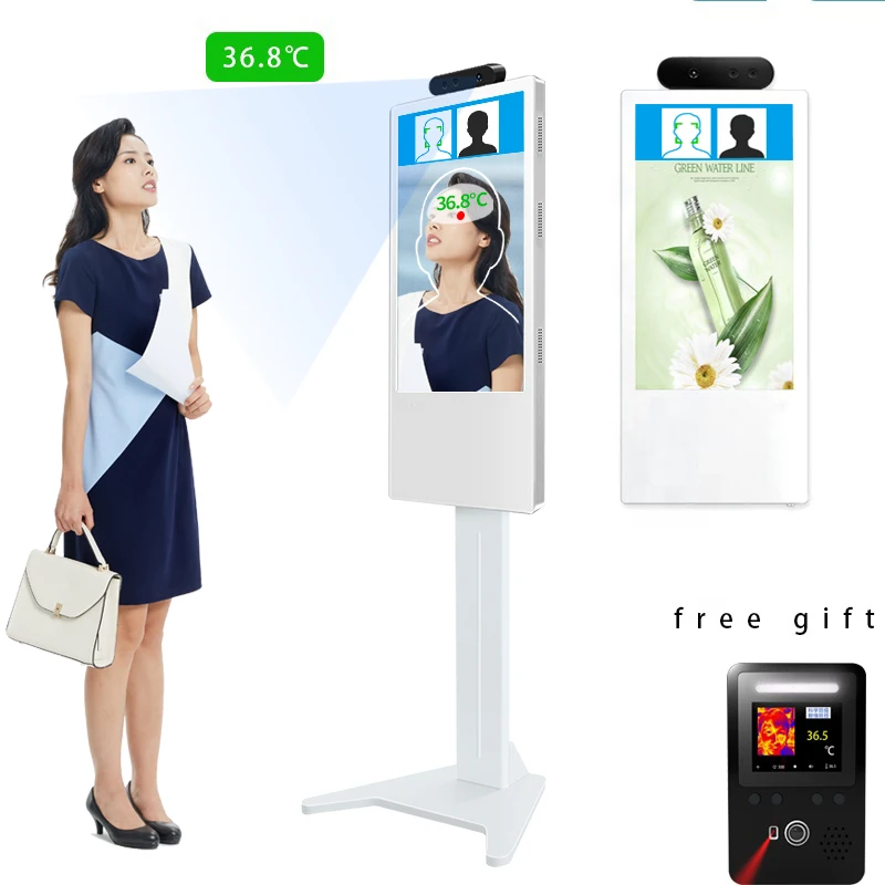 
Temperature Scanner Kiosk Sensor Face Recognition Kiosk Digital Signage and Displays Advertising Players Screen 
