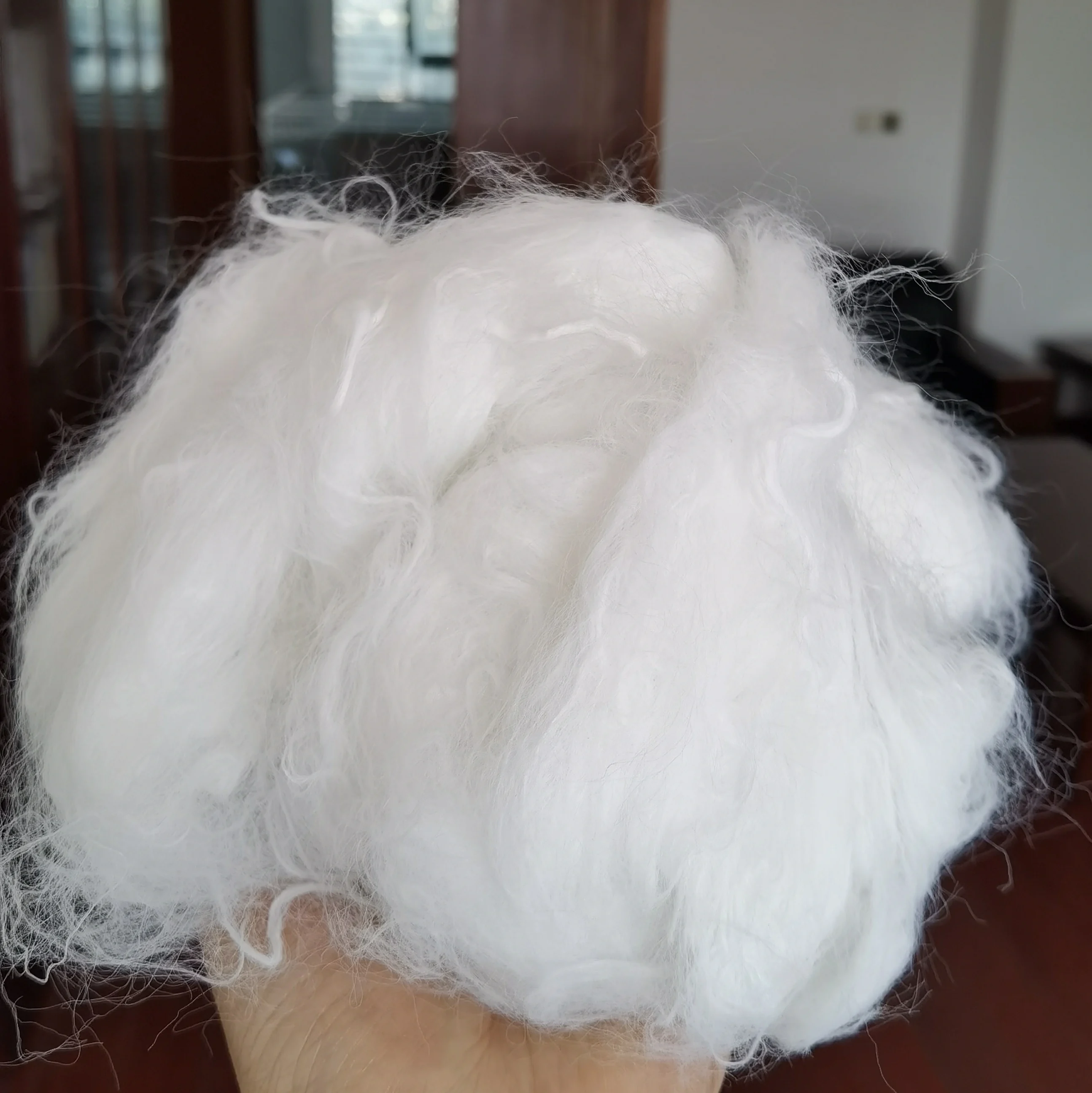 5D*65mm Nylon staple fiber angora type nylon fiber white nylon fiber for wool yarn spinning