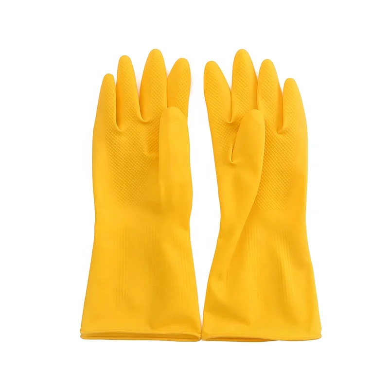 New design good quality plastic latex gloves for wash Household kitchen dishwashing gloves