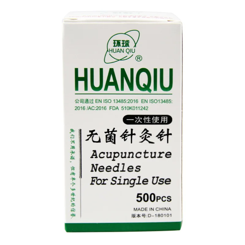 Huanqiu Acupuncture 500pcs/box 10needle+1tube spring handle acupuncture without looper