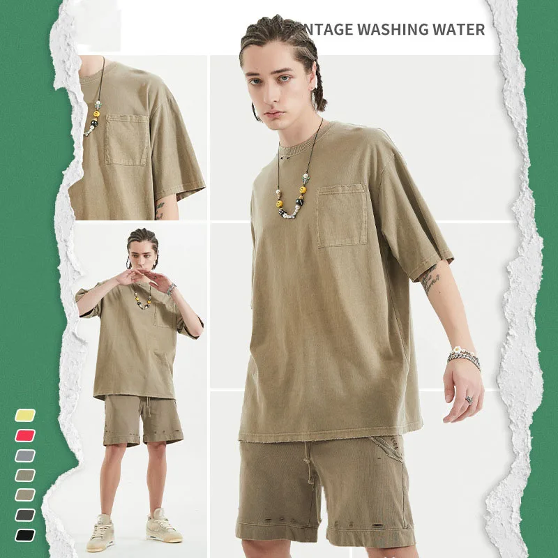 mens washed vintage old t-shirt wholesale blank cotton acid wash tshirt personalized custom oversized vintage t shirt