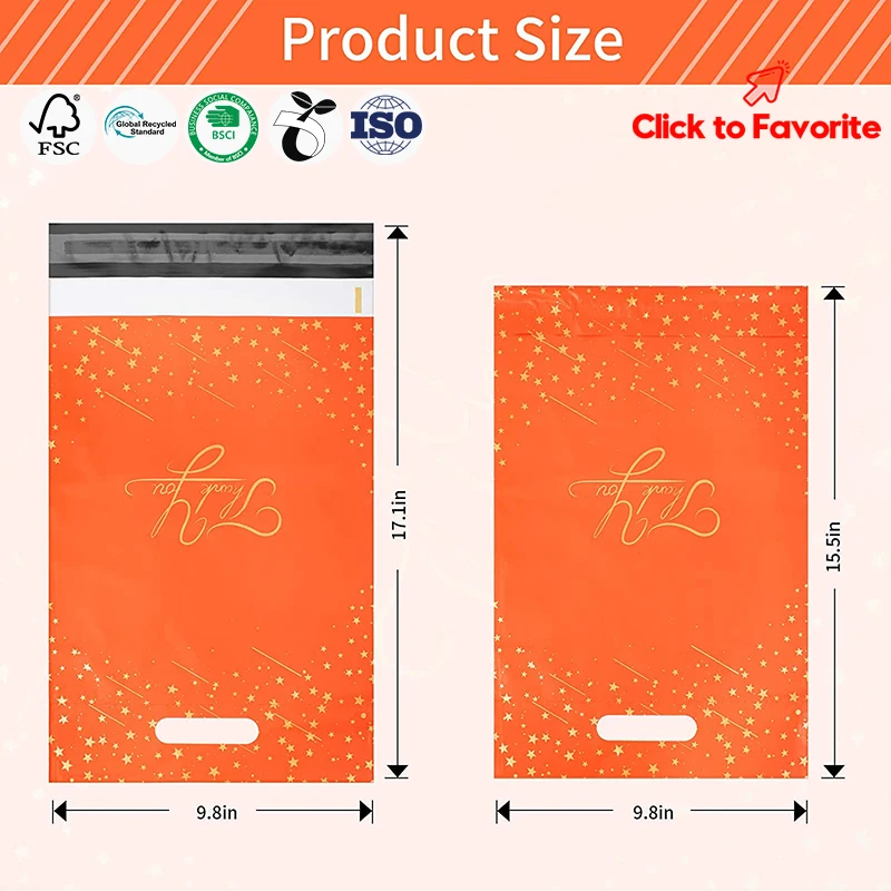 Custom Compostable Die Cut Plastic Thank You Clothing Packaging Shipping Courier Bags Poly Mailer with Handle