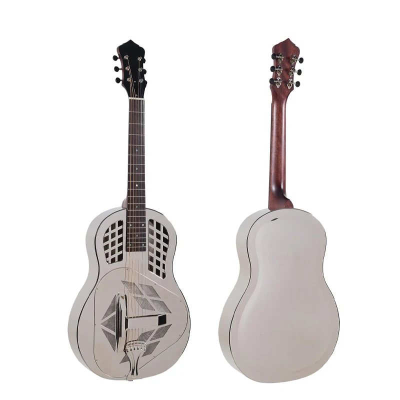 Kinglos Handspun Resonator Cone Bell Brass Body Mahogany Neck guitar strap brass acoustic guitar